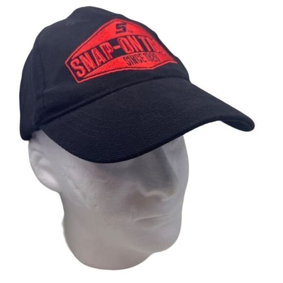 Snap On Tools red black embroidered 100% cotton strap back hat - Picture 2 of 9